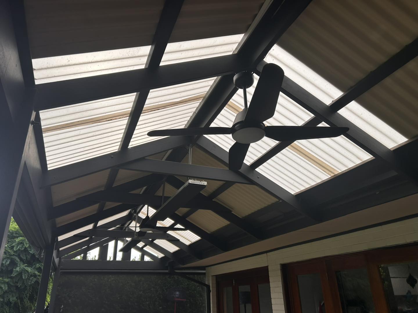 Verandah fans and heater installation by STRZELEC Electrical, Adelaide